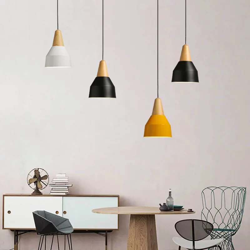 Suspension LED en bois