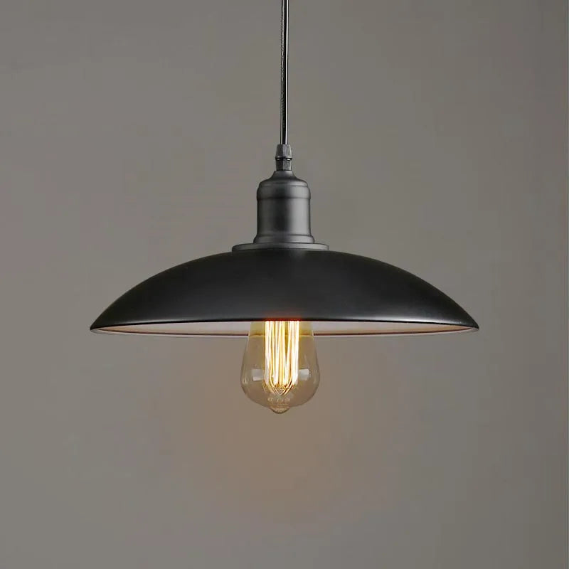 suspension industrielles vintage en métal noir led