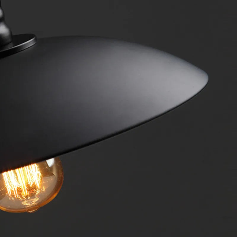 suspension industrielles vintage en métal noir led