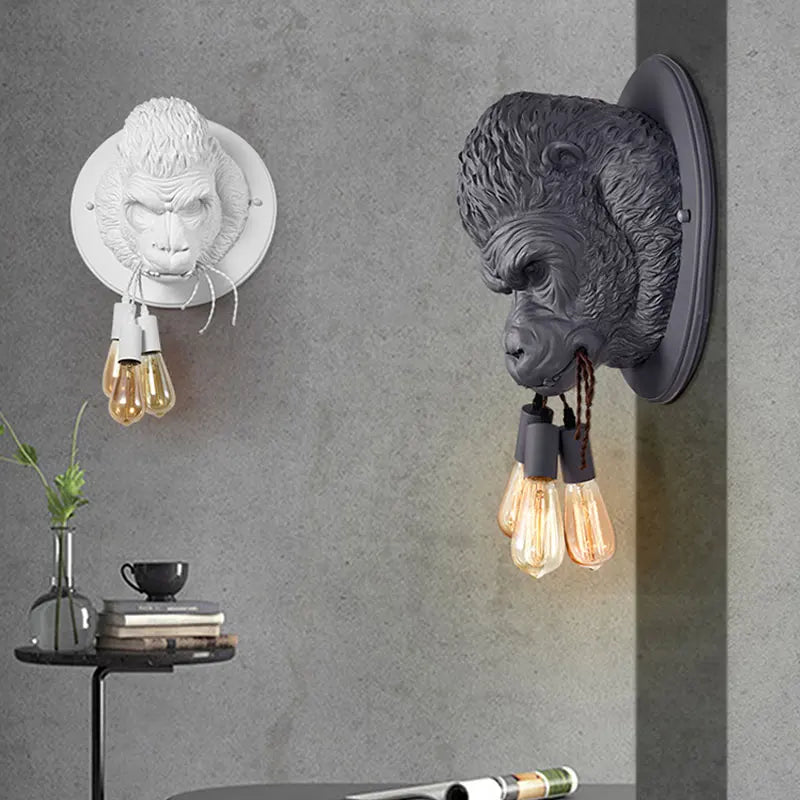applique murale nordique en résine gorille avec led moderne