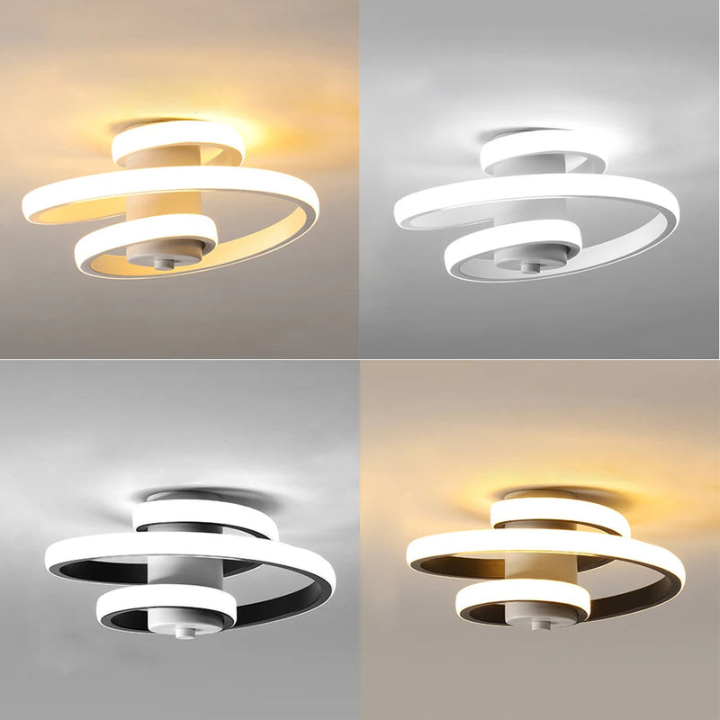 plafonnier led spirale minimaliste pour intérieur moderne