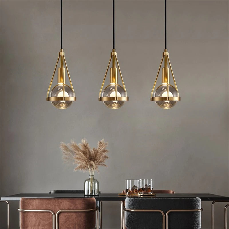 Suspension Cristal Cuivre Luxe Moderne