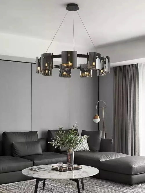 lustre moderne de luxe simple en verre led nordique