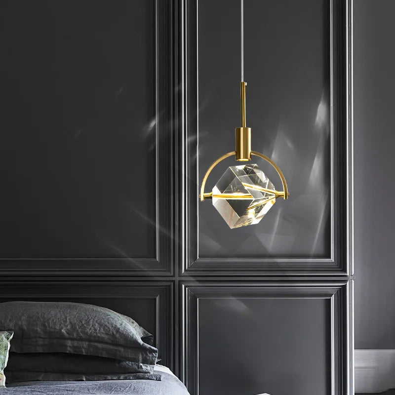 Suspension design dorée nordique à tête unique