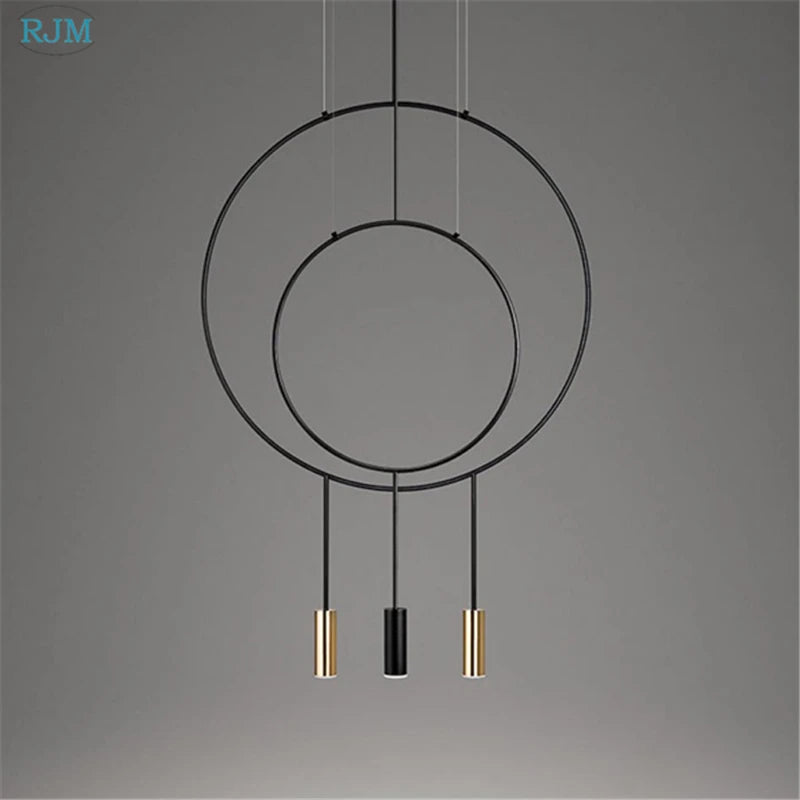 Suspension circulaire créative de styliste nordique en métal postmoderne