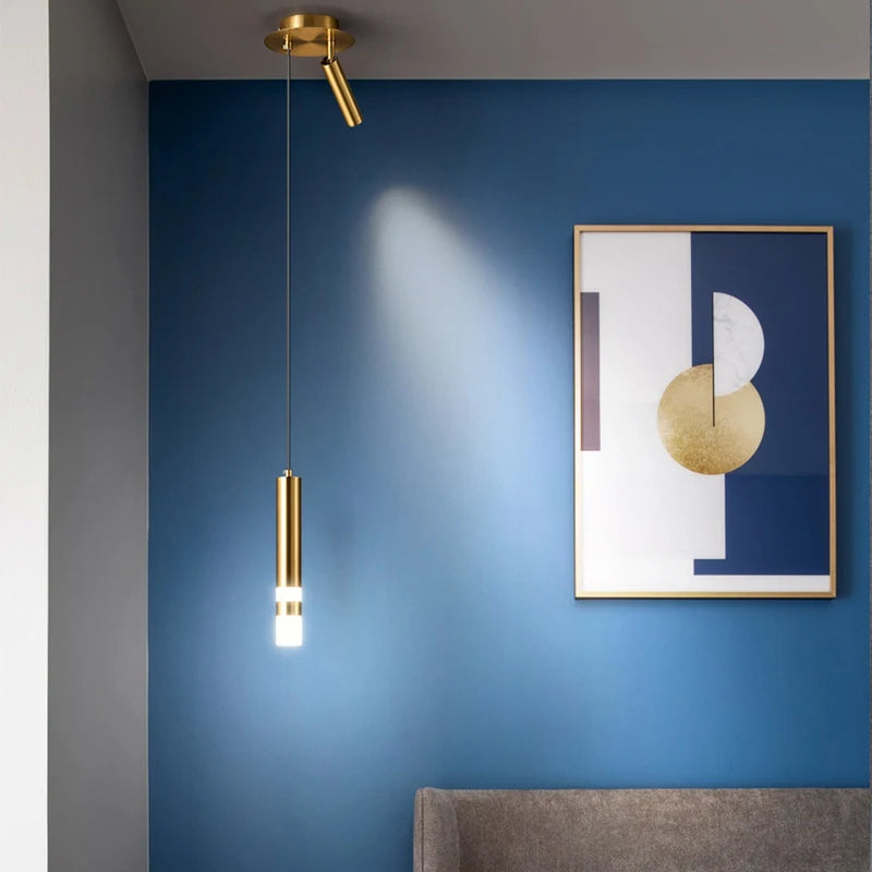 lampe de chevet moderne avec projecteur rotatif led suspension