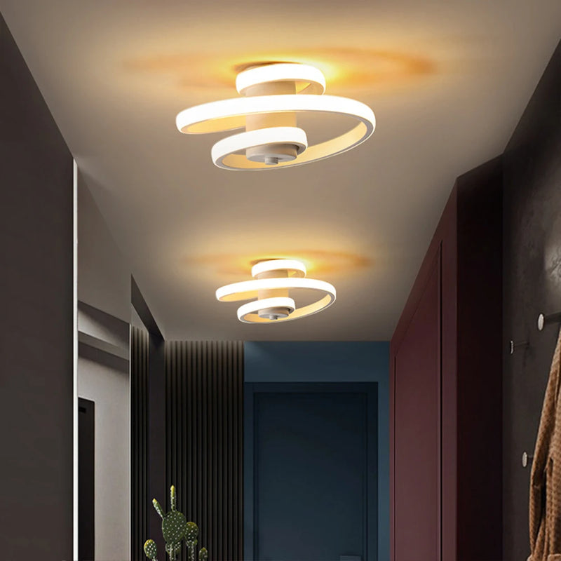 plafonnier led spirale minimaliste pour intérieur moderne