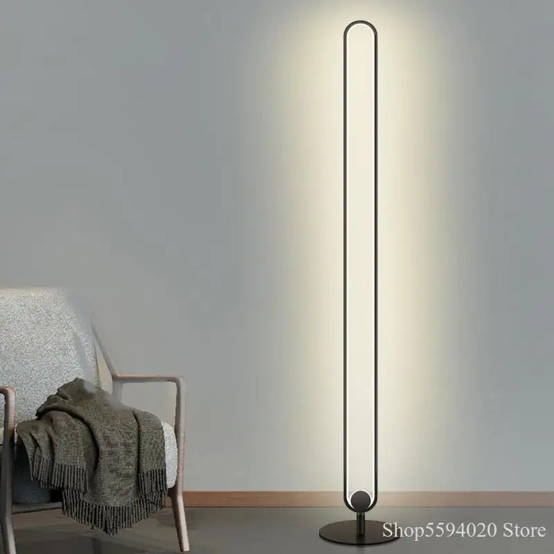 lampadaire led vertical moderne avec abat-jour acrylique circulaire