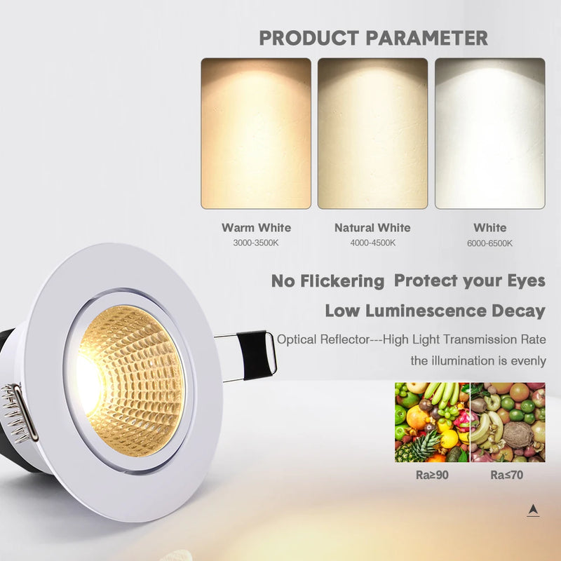 Spot Super lumineux encastré LED Dimmable Downlight COB