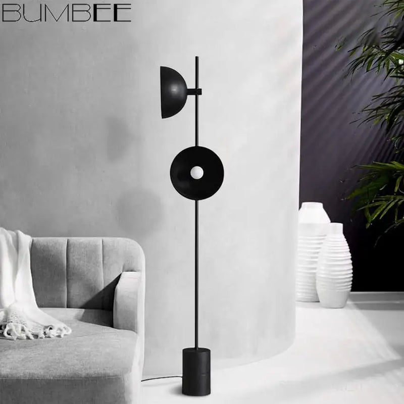 lampadaire led au sol en bois style loft européen