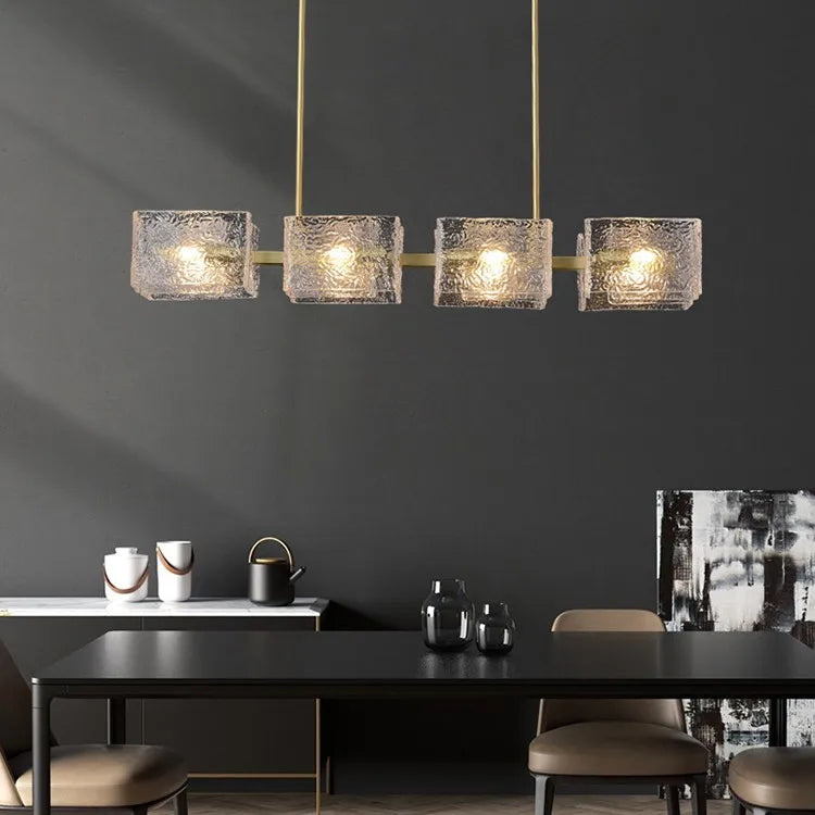 lustre moderne ondulation d'eau zhongdao luxe artistique verre