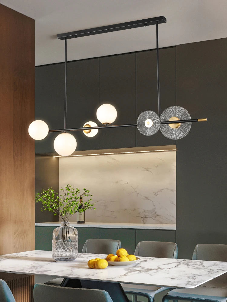 lustre led en verre style nordique pour décoration intérieure moderne