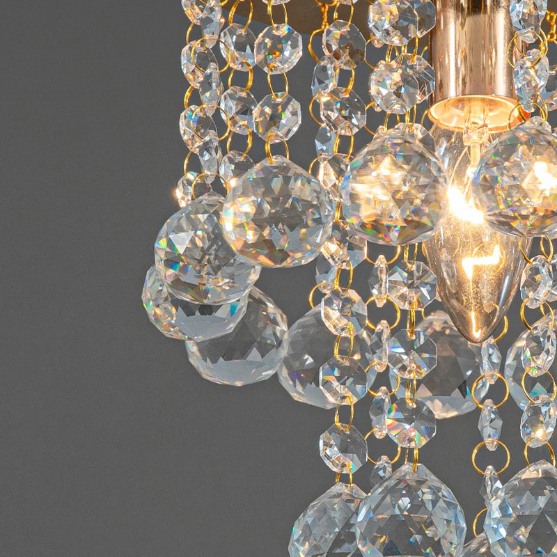 suspension en cristal doré et argenté décoratif