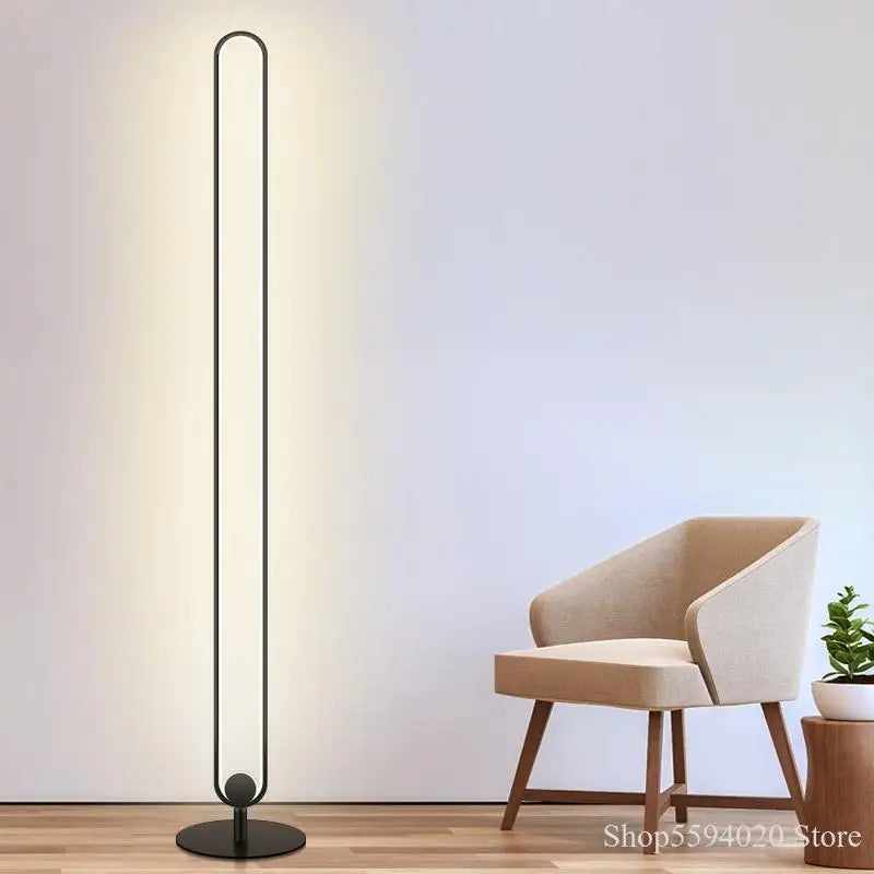 lampadaire led vertical moderne avec abat-jour acrylique circulaire