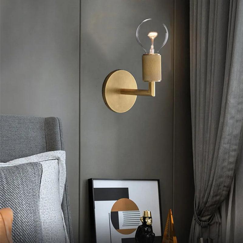 applique murale post-moderne dorée en verre pour éclairage domestique