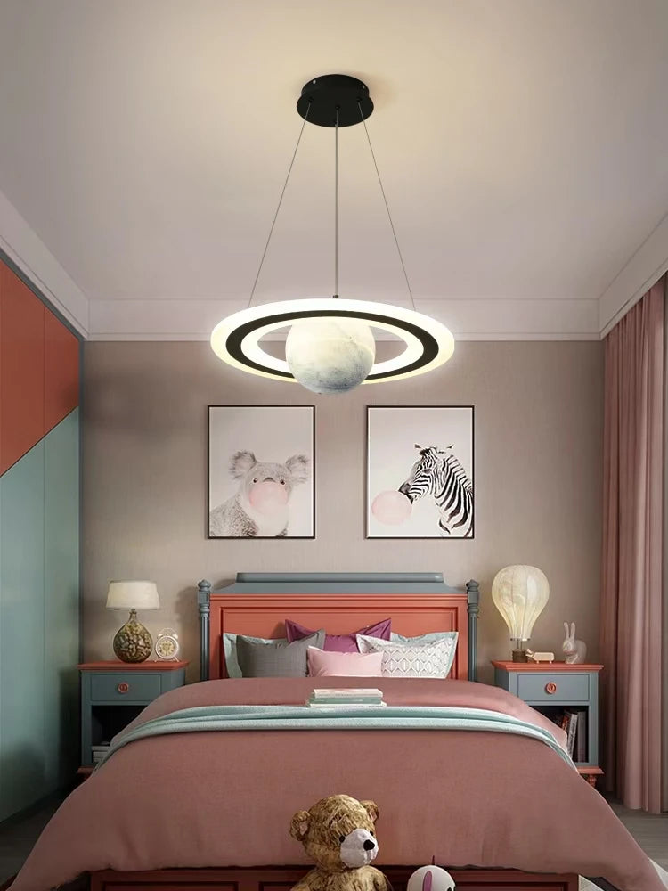 lustre nordique enfant led créatif dessin animé espace planète