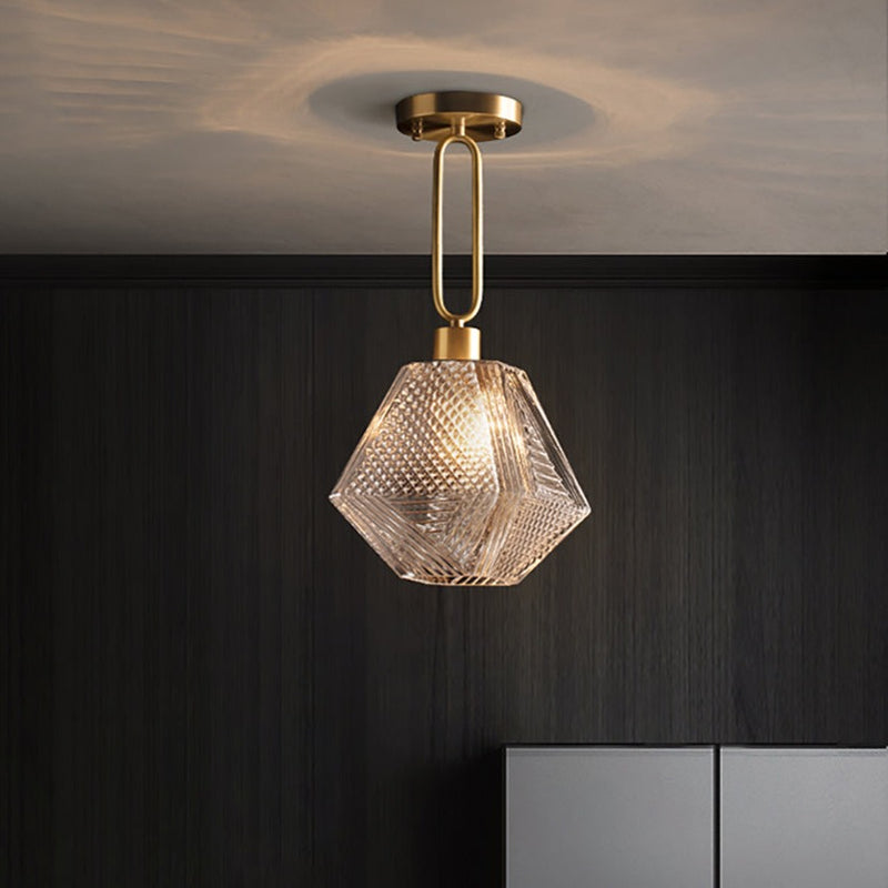 Ceiling light with lampshade retro glass Doolin