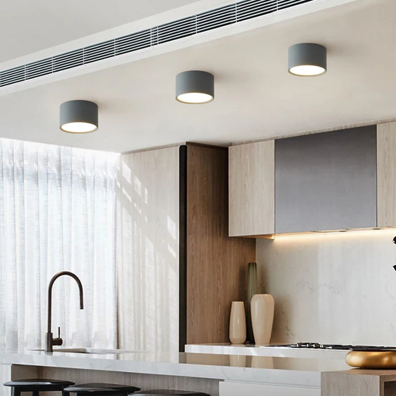 Spot de plafond LED rond en métal