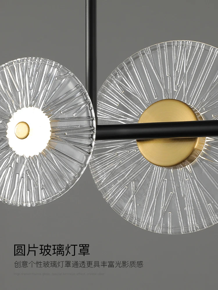 lustre led en verre style nordique pour décoration intérieure moderne