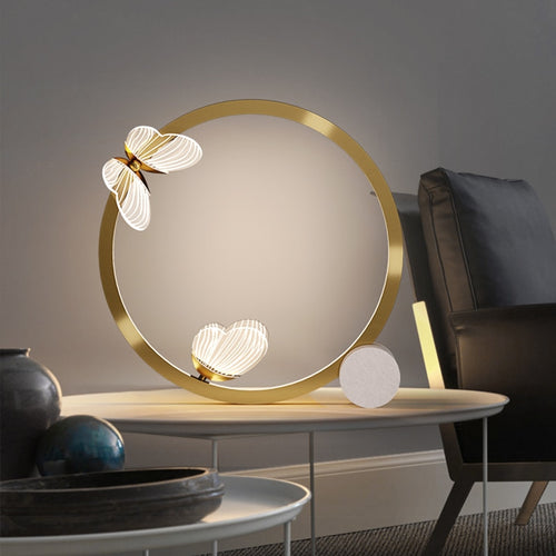 Gold-plated metallic LED table lamp Papillon