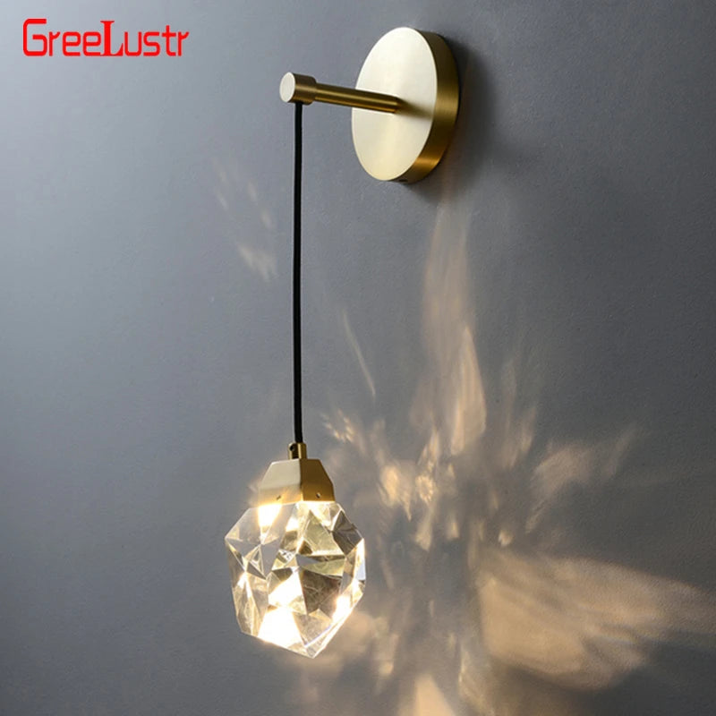 Applique murale led cristal luxe moderne décor intérieur maison chevet allée entrée.
