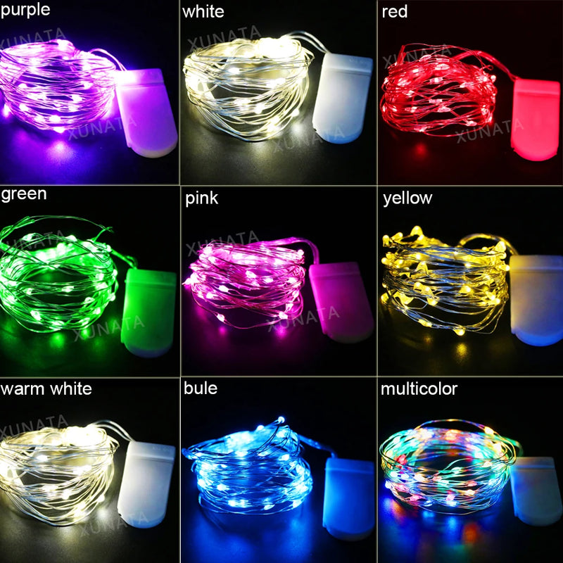 guirlande lumineuse à led en fil de cuivre pour fête mariage et noël
