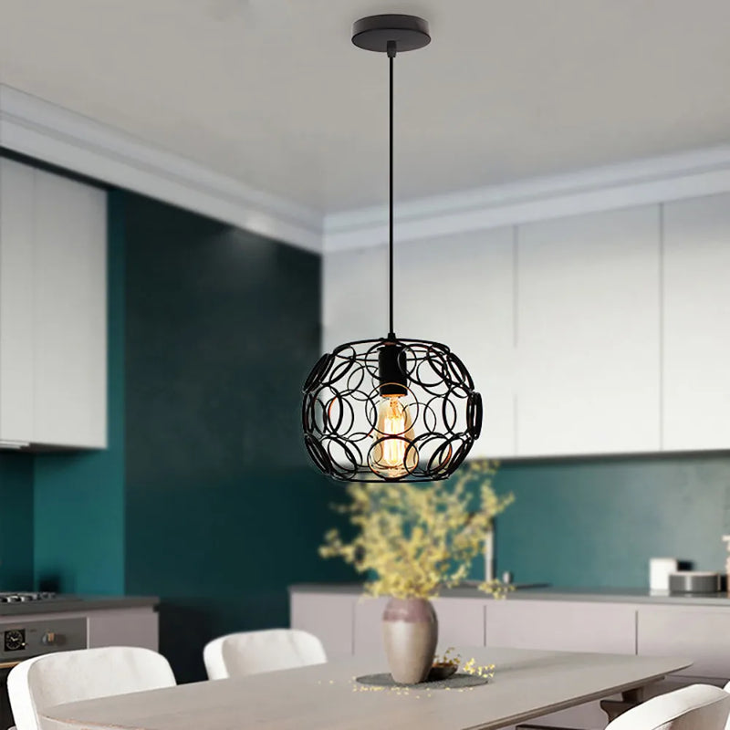 Luminaires suspendus en fer industriel rétro