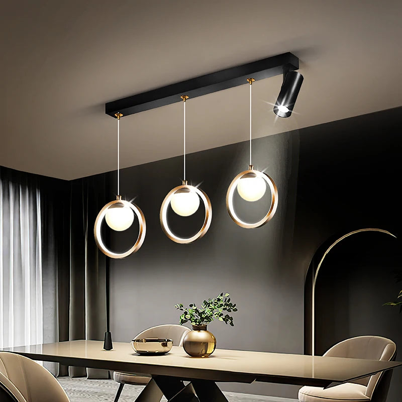 lustre led moderne nordique petit cercle avec spots