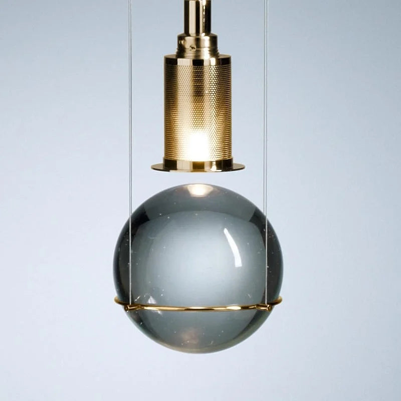 Suspension led de luxe en cristal style nordique cage à oiseaux