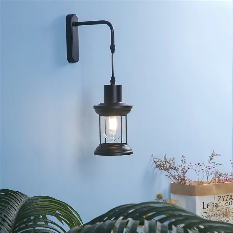 applique murale d'art nordique en fer led rétro pour bar café restaurant