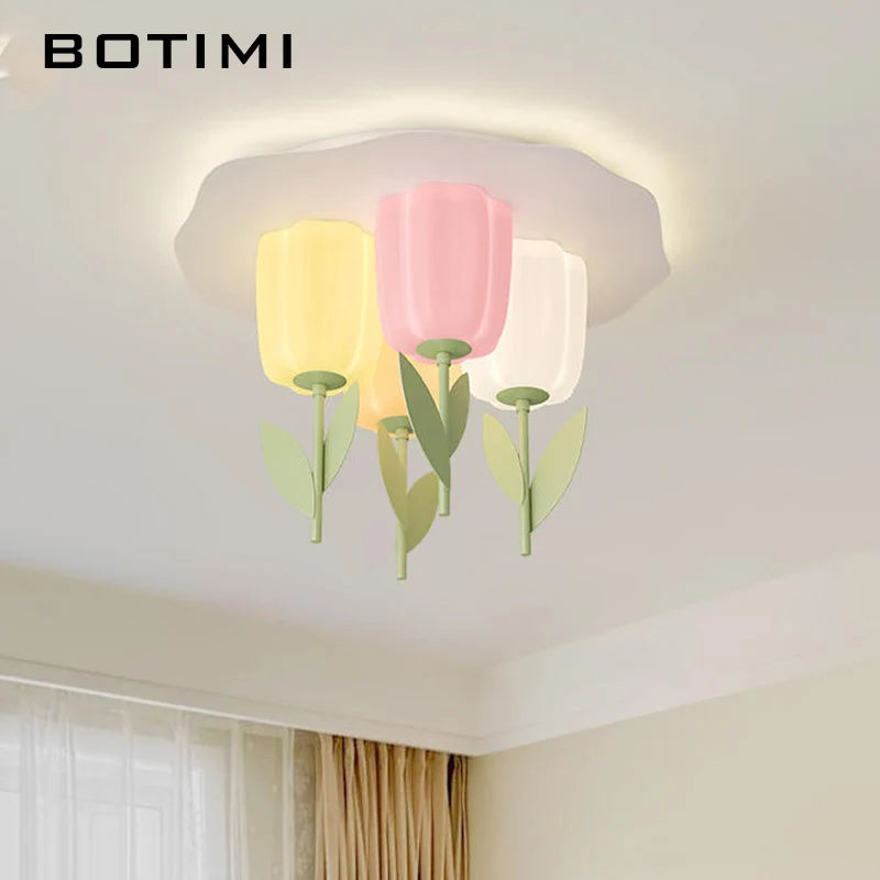 Plafonnier avec fleurs art déco romantique