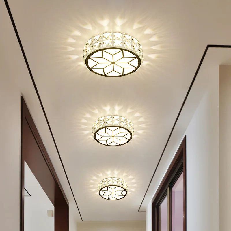 plafonnier led moderne en cristal pour éclairage intérieur