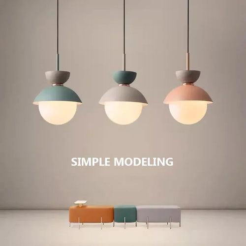 Suspension Nordique LED Macaron Créative Pour Chambre Chevet Salon Moderne Minimaliste Intérieur Décoration de La Maison