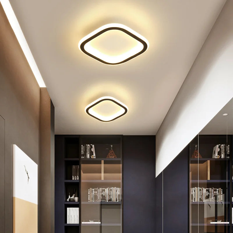 Lampe d'allée ronde Simple plafonnier à LED Dia 25cm monté plafonniers de cuisine créatifs plafonnier carré pour la maison intérieure