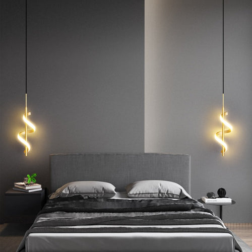 pendant light Polino metallic corrugated LED design