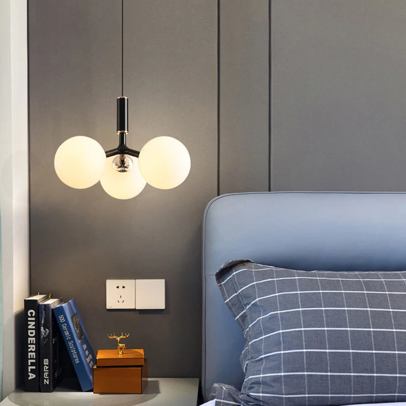lustre nordique moderne minimaliste magic bean 9 led suspension