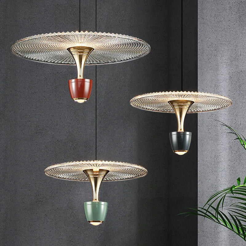 suspension led rond acrylique avec cordon réglable
