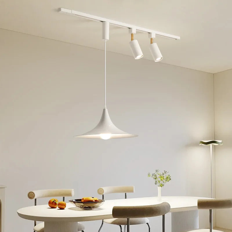 suspension led en bois pour table à manger nordique