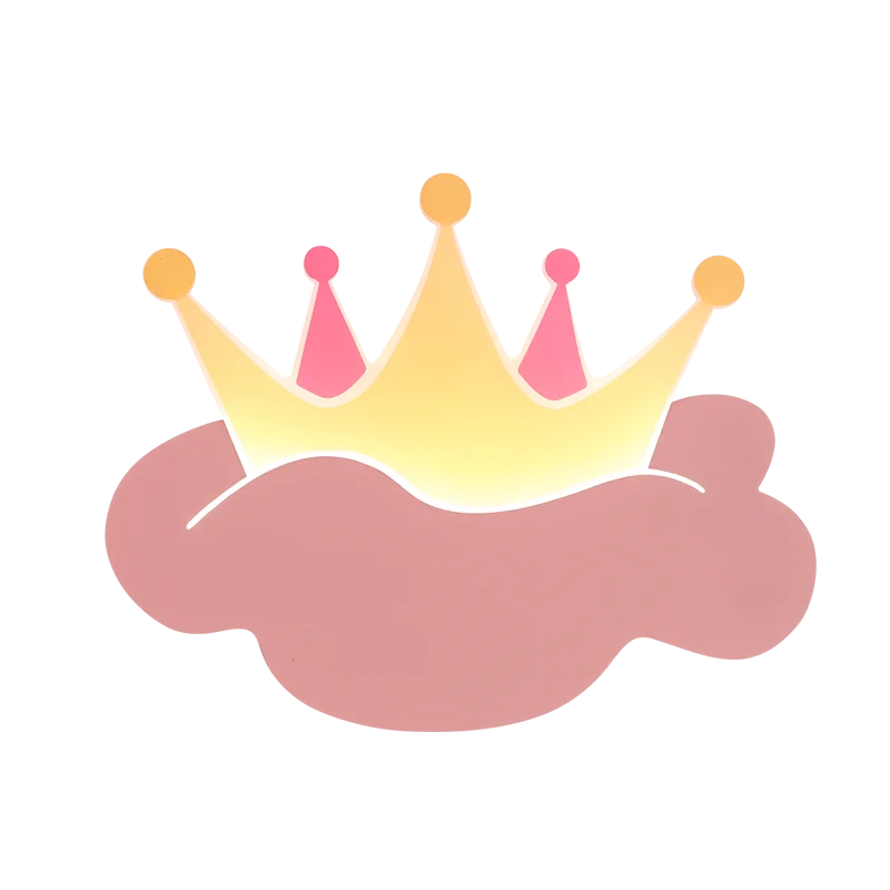 Applique murale couronne rose avec télécommande