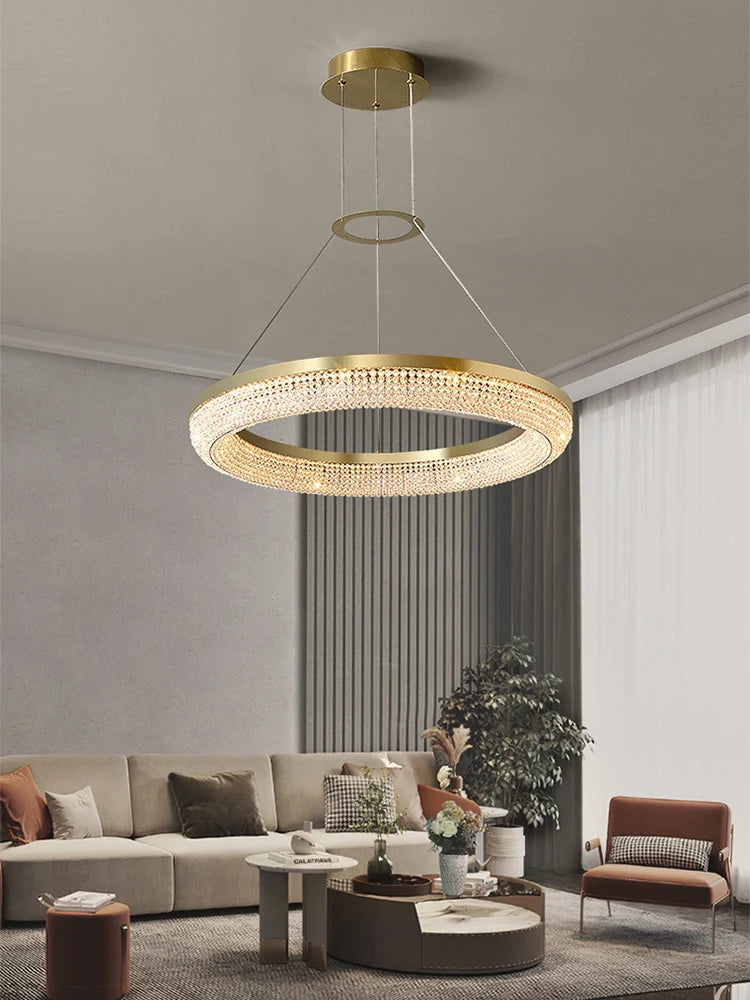 lustre de luxe led rond design moderne pour intérieur