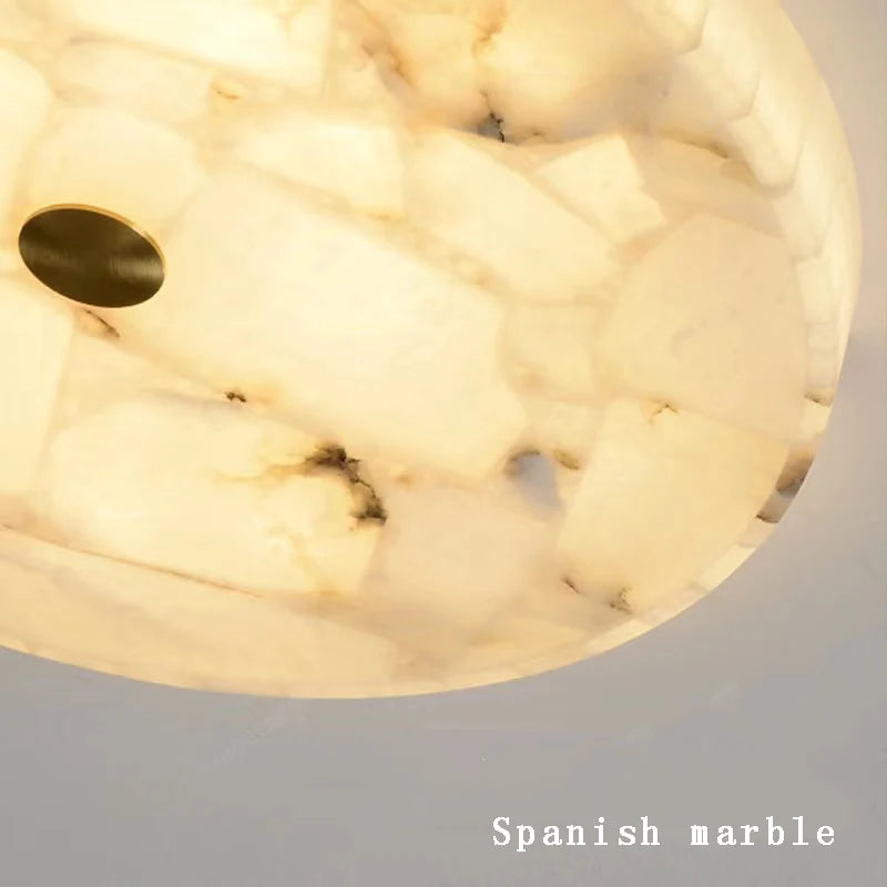 plafonnier led moderne marbre blanc salon