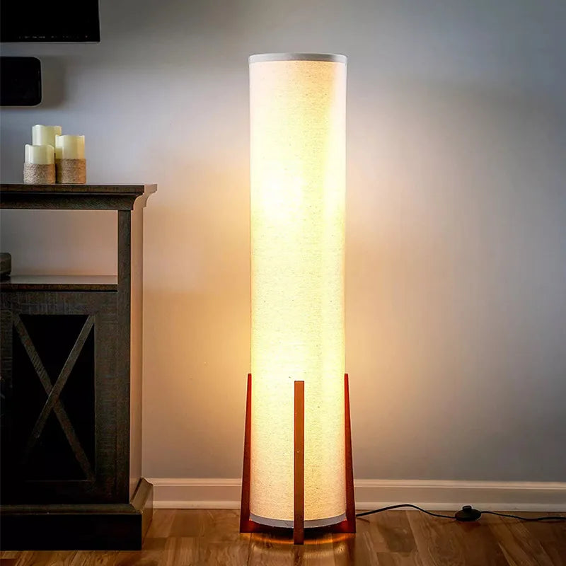 Nordique moderne Zen lampadaires support en bois massif Uminaires salon chambre chevet télécommande lumières sur pied décor à la maison