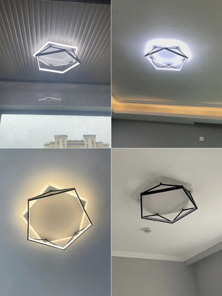 Plafonnier led minimaliste nordique design géométrique