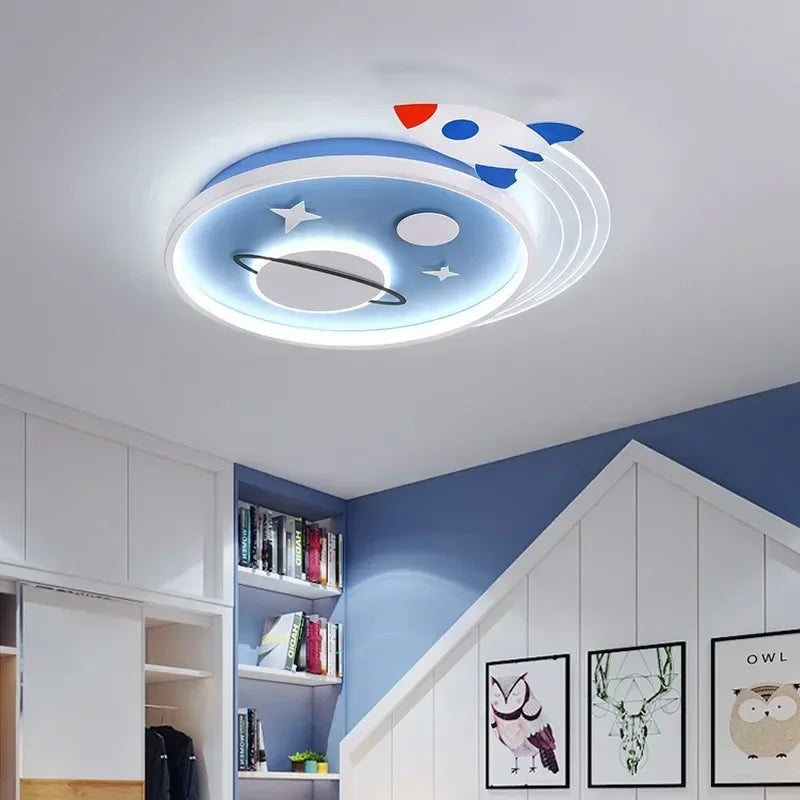 plafonnier nordique planète fusée led pour décoration enfant