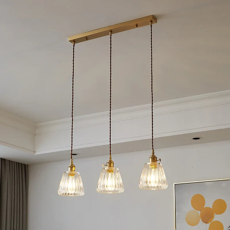 lustre en verre rétro style japonais petite suspension