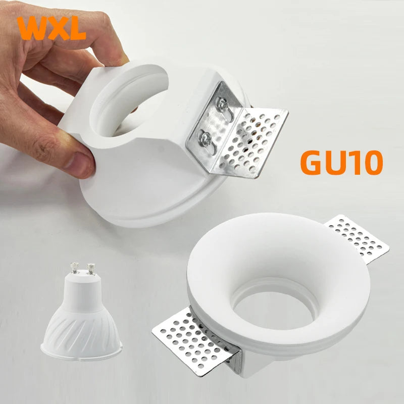 Spot encastré en gypse GU10 LED anti-éblouissant projecteur sans bordure intégré salon chambre allée éclairage domestique