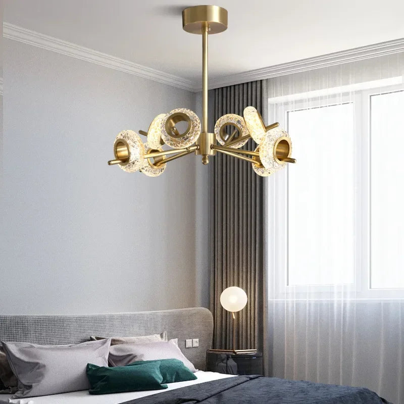 lustre moderne en cristal design pour décoration intérieure