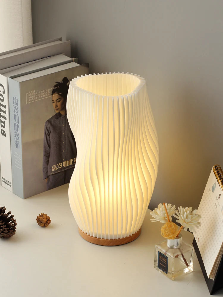 Lampe à poser Abat-jour imprimé en 3D de Style crème française