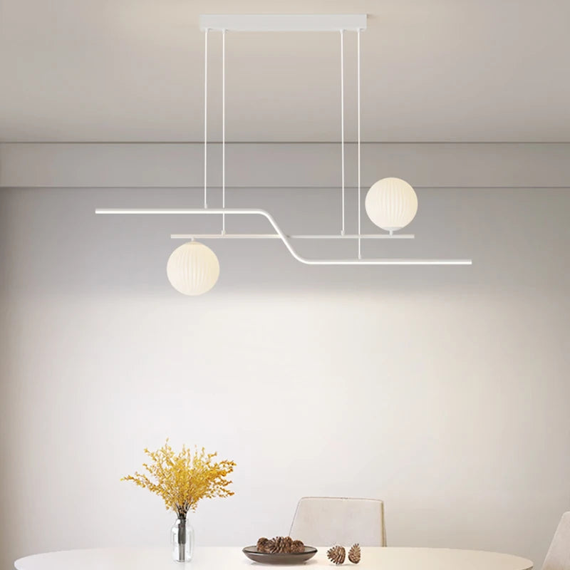lustre led moderne avec ampoules et abat-jour suspendus