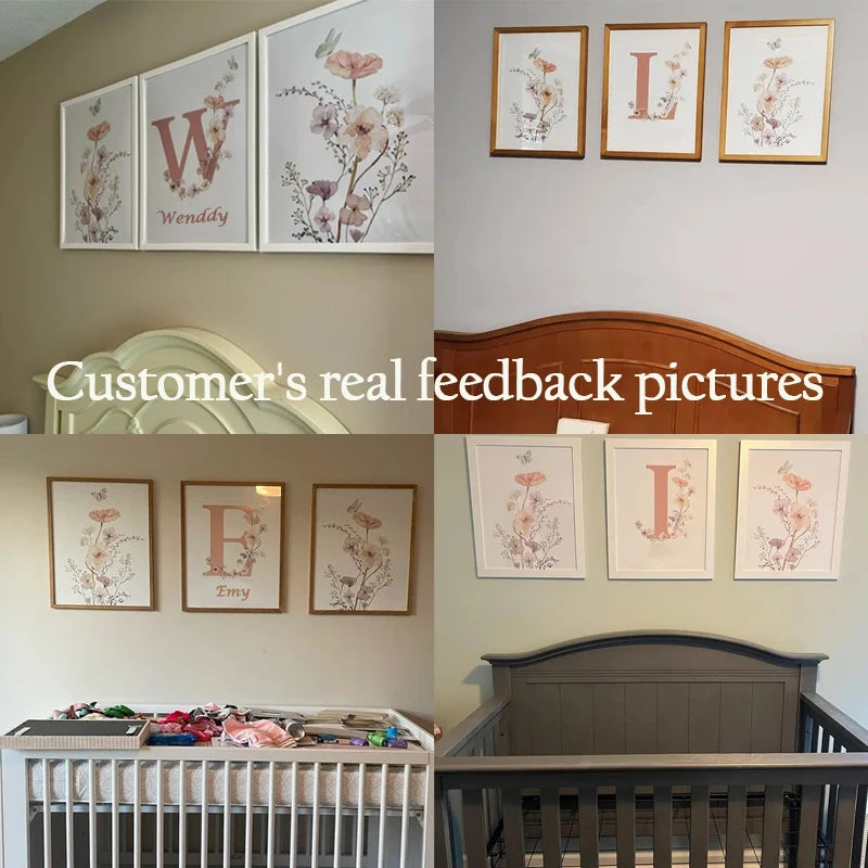 affiche personnalisée fleurs sauvages décoration pour chambre enfant